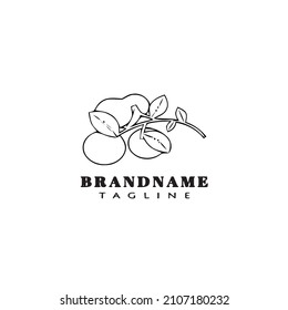 Cranberry-Logo-Design-Vorlage schwarz, moderne einzelne Vektorgrafik