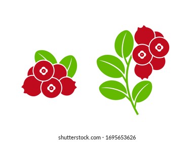 Cranberry logo. Isolated cranberry on white background