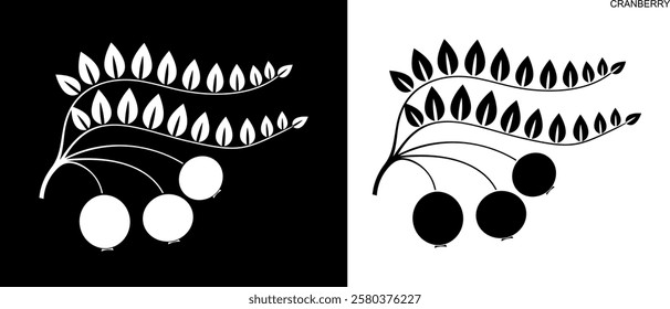 Cranberry logo. Isolated cranberry on white background
