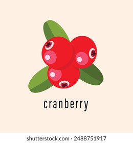 Cranberry Logo Vektorgrafik Vorlage. Cranberry in Flat Card