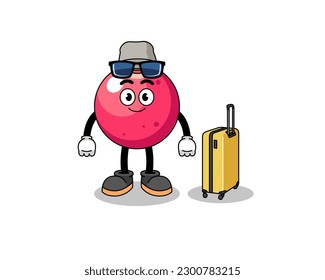 cranberry mascot doing vacation , character design