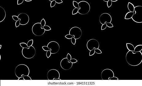 Cranberry auf schwarzem Hintergrund, rote Beere, Vektorgrafik, Muster. Zuckerrüben, Sumpfbeere. Inneneinrichtung. schwarz-weißes Tapete im Kreidestil.
