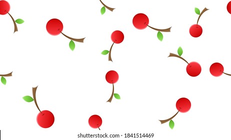 arándano sobre fondo blanco, berry roja, ilustración vectorial, patrón. arándanos de azúcar con una ramita verde. fondo de pantalla para la cocina, decoración del restaurante. decoración para la restauración y la cafetería.