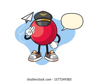 Cranberry pilot with speech bubble cartoon. Mascot Character vector.