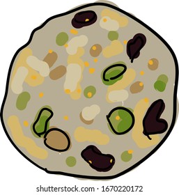 Pistacho de arándanos, ilustración, vector sobre fondo blanco.