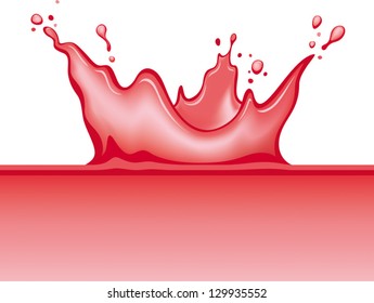 Cranberry, raspberry, pomegranate, strawberry, redcurrant, red grape, purple grape, black grape or cherry fruit juice splash vector visual. drawn using gradient mesh. Fully adjustable and scalable.