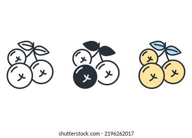 cranberry sauce icons  symbol vector elements for infographic web