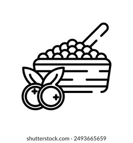 Cranberry Sauce Outline Icon, Vector illustration