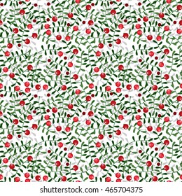 Cranberry seamless pattern. Stylized cute cranberry on a white background. Perfect for wallpaper, wrapping paper, textile and package design. Vector illustration