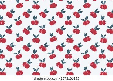 Cranberry seamless pattern. Vector cranberries background.