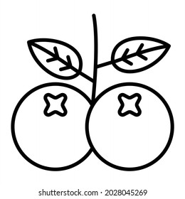 Icono De Contorno De Vector De Cranberry Aislado En Fondo Blanco
