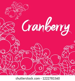 Cranberry vintage vector illustration