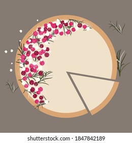 Ilustración vectorial de la tarta de invierno blanca.