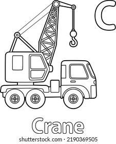 Crane Alphabet ABC Coloring Page C