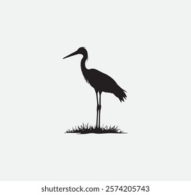 crane animals with a black outline on it vector graphic
