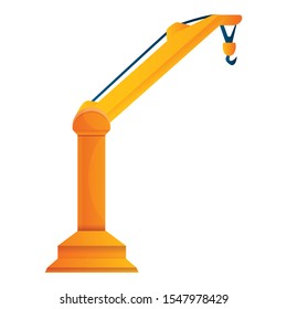 Crane arm icon. Cartoon of crane arm vector icon for web design isolated on white background