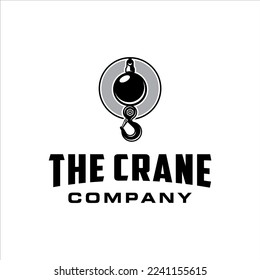 Crane ball and hook in retro and vintage style design