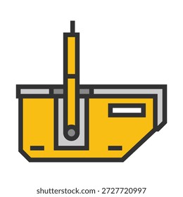 Crane Bin icon. Factory material transport bin sign. Pictogram of industrial storage equipment. Cantilever rack system.