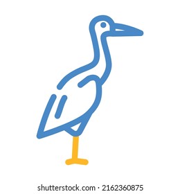 crane bird color icon vector. crane bird sign. isolated symbol illustration