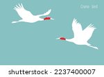 Crane bird. A bird in flight. Design element. Vector.