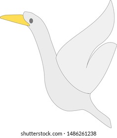 A Crane Bird Flying Isolated Vector