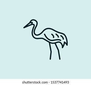 Crane Bird Icon Line Isolated On Stock Vector (Royalty Free) 1537741493 ...