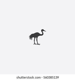 Crane bird icon silhouette vector illustration