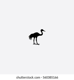 Crane bird icon silhouette vector illustration