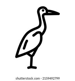 crane bird line icon vector. crane bird sign. isolated contour symbol black illustration