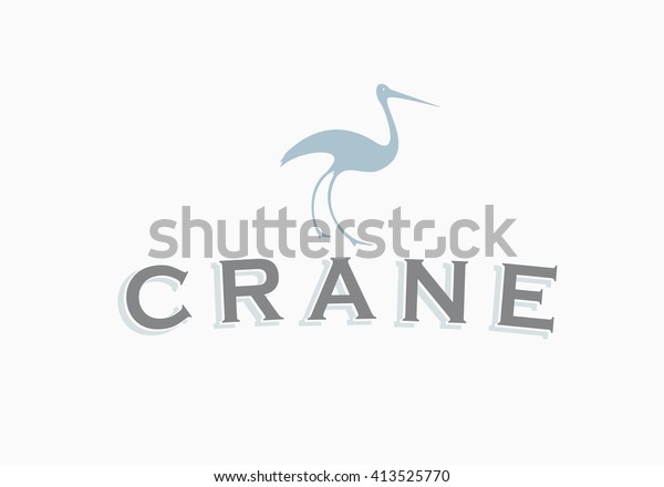 Crane Bird Logo Stock Vector (Royalty Free) 413525770