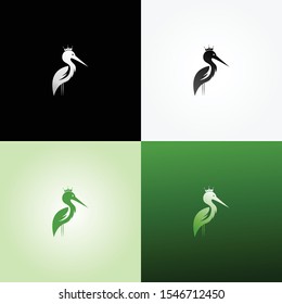 crane bird logo icon vector