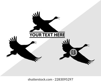 Silueta de ilustración de vectores de monograma de grúa