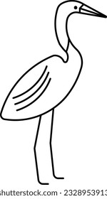 crane bird crane bird stork Hokkaido Outline