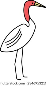 crane bird crane bird stork Hokkaido Outline