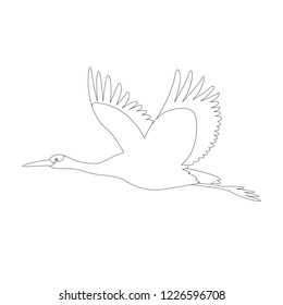crane bird  vector illustration  lining draw coloring