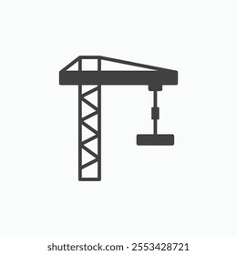Crane black solid vecor icon