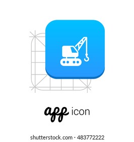 Crane Blue Mobile App UI/UX Button Corporate Logo / Icon Design