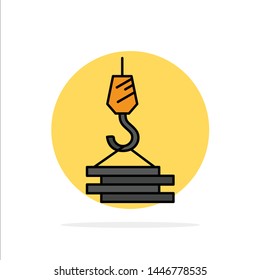 Crane, Building, Construction, Harbor, Hook Abstract Circle Background Flat color Icon