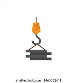 Crane, Building, Construction, Harbor, Hook  Flat Color Icon. Vector icon banner Template. Vector Icon Template background