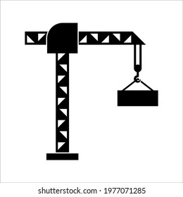 Crane with building icon in trendy flat style isolated on white background. eps 10
