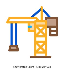 crane for building icon vector. crane for building sign. color symbol illustration