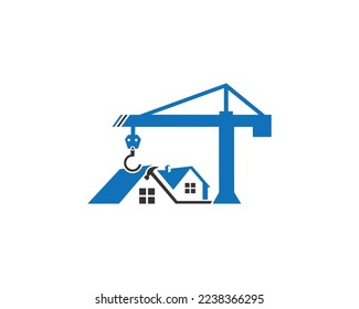 Crane Building And Real Estate Construction Logo Design Vector Template.