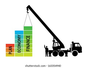 Crane builds economic schedule