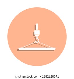 Icono de grúa y placa de carga. Glifo simple, vector plano de iconos de ingeniería para ui y ux, sitio web o aplicación móvil