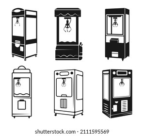 Crane Claw Machine Bundle Creative Vectors, 3D 2D And Simple Crane Claw Free Icons Clip Art Designs. Unique Machine And Best Category Symbol Design. 