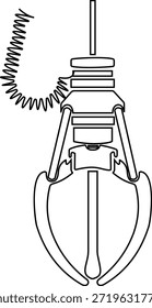 Kranklaue Maschine Symbol der Arcade Grabber Spielzeug Symbole der flachen Linie Vektorgrafiken, fügen Sie Klaue, Greifer, Fänger, Pickup-Gerät, schwarz