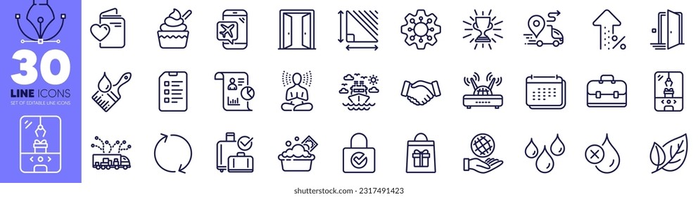 Crane claw machine, Refresh and Checklist line icons pack. Launder money, Yoga, Handshake web icon. Ice cream, Wifi, Waterproof pictogram. Delivery, Love document, Baggage reclaim. Vector