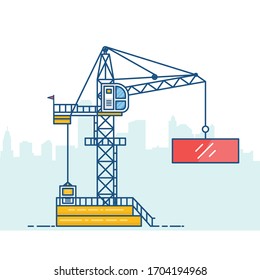grúa clipart - vector de grúa en torre