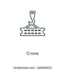Crane concept line icon. Linear Crane concept outline symbol design. This simple element illustration can be used for web and mobile UI/UX.