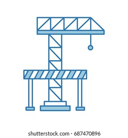 crane construction with barricade